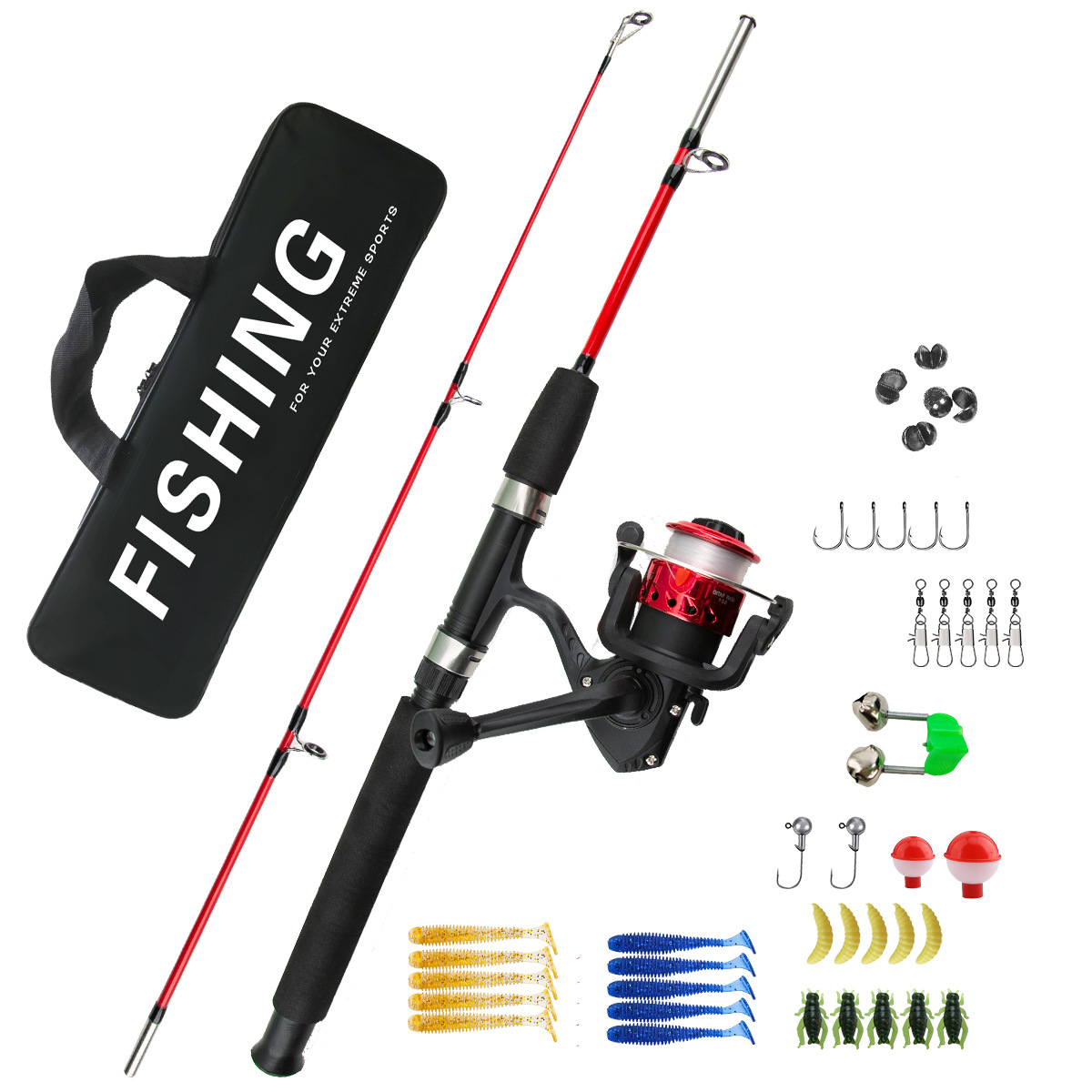 2 Sections Ice Fishing Rod Com – Ice Fishing Line recenzja i cena