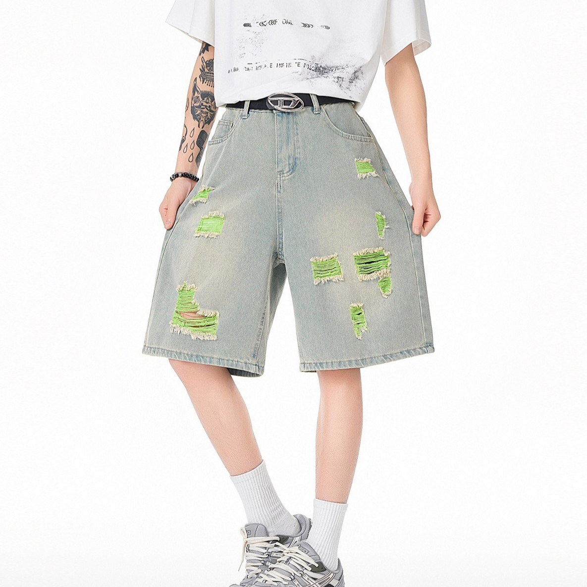 Men's Lined Ripped Denim Short – Fly Line recenzja i cena