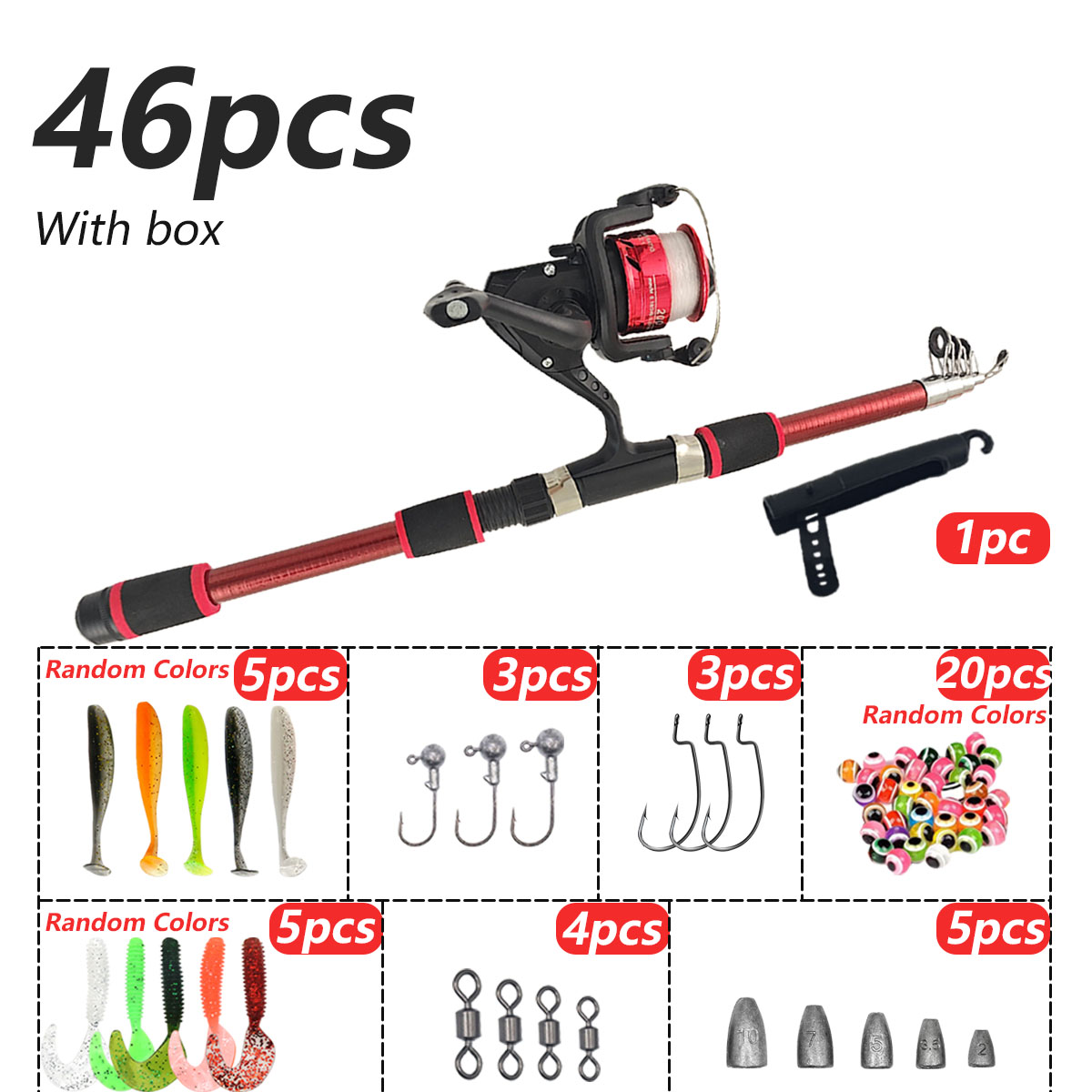 46Pcs Telescopic Fishing Rod R – Freshwater Line recenzja i cena