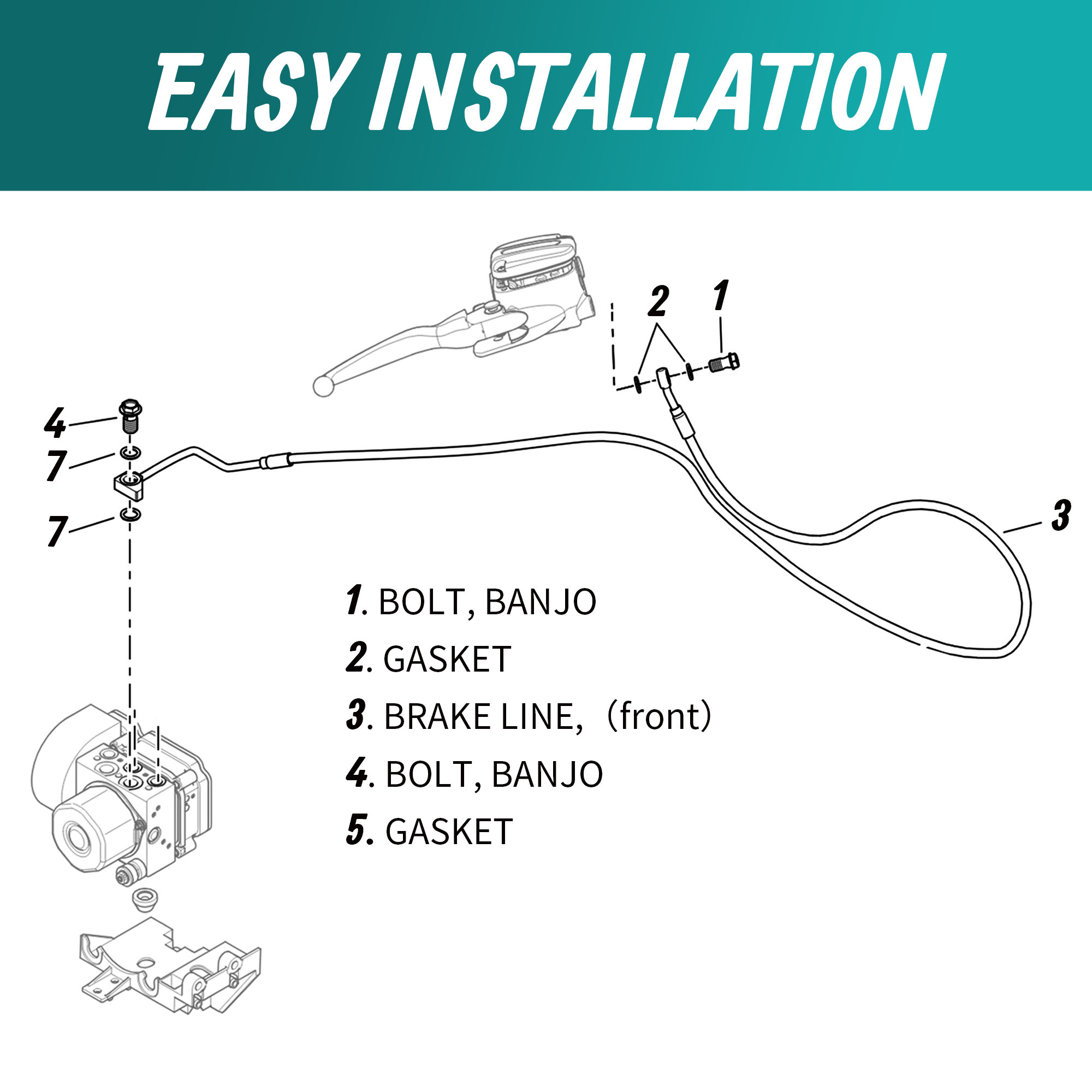Upper Front Brake Line Oil Hos – Braided Line recenzja i cena